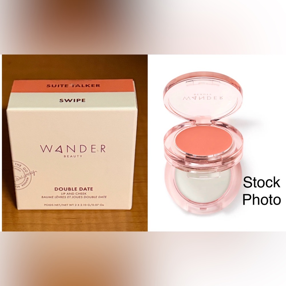 Wander Beauty Double Date Lip & Cheek in Suite Talker & Swipe(nude peach/clear)
